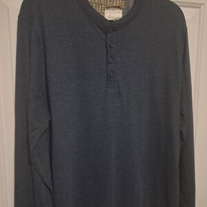 Vintage Dark Blue Long Sleeve Henley.  NEW WITH TAGS